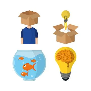 Idea innovation set Stock Illustration