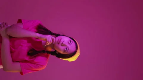 Idea inspiration problem solution woman neon light Stock Footage 170016660