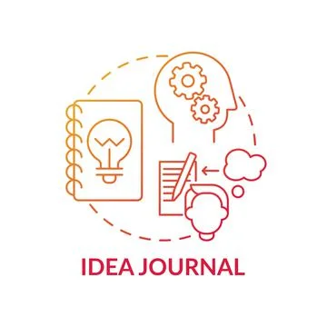 Idea journal red gradient concept icon Stock Illustration