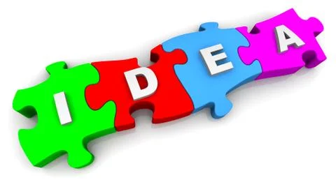 Idea. Labeled puzzles Illustration