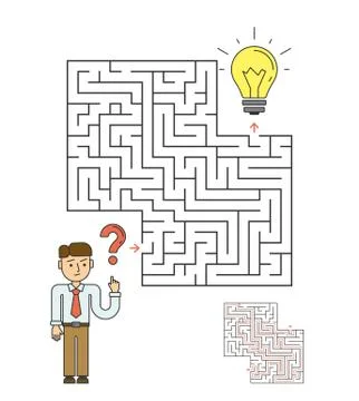 Idea labyrinth concept. Stockillustratie