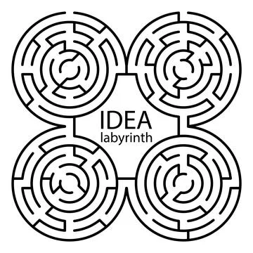 Idea labyrinth with entry and exit Illustrazione stock