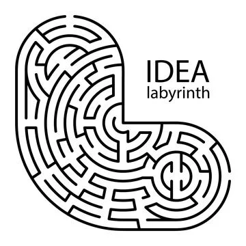 Idea labyrinth with entry and exit Stock Illustration