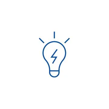 Idea lamp line icon concept. Idea lamp flat vector symbol, sign, outline Stock Illustration