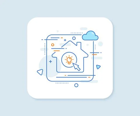 Idea lamp line icon. Mouse cursor sign. Vector Illustrazione stock
