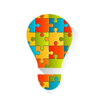 Idea Lamp Puzzle Background Stock Illustration