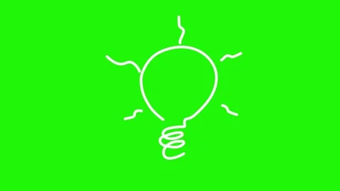 Idea lamp sign looping animation on green background Stock Footage 340455150