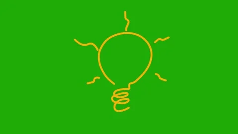 Idea lamp sign looping animation on green background Stock Footage 341787102