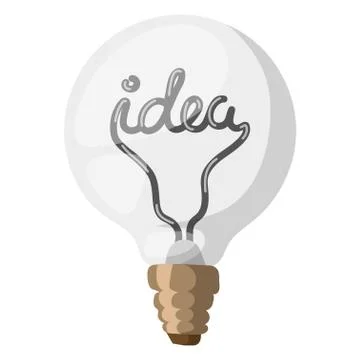 Idea lamp vector illustration concept isolated design innovation bulb light Stock Illustration