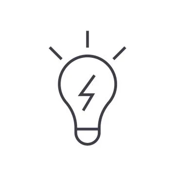 Idea lamp vector line icon, sign, illustration on background, editable strokes Stock Illustration