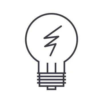Idea lamp  vector line icon, sign, illustration on background, editable strokes Stock Illustration
