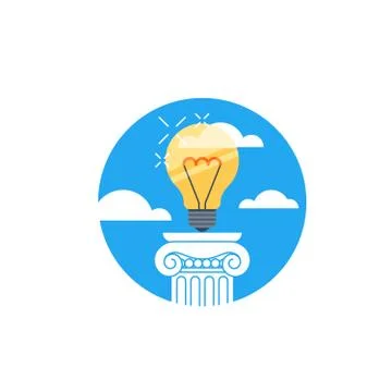 Idea light bulb, creativity award concept Illustrazione stock