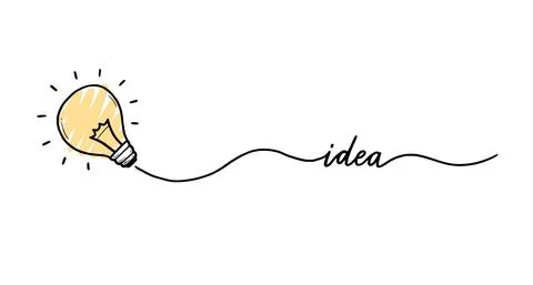 Idea light bulb. Doodle hand drawn Stock Illustration