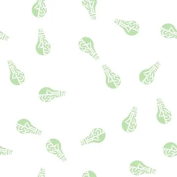 Idea light bulb glyph vector seamless pattern Illustrazione stock
