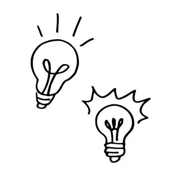 Idea light bulb hand drawn doodle Stock Illustration