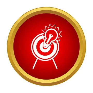 Idea light bulb hitting target goal success Stock Illustration