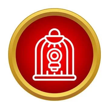 Idea light bulb inside a cage icon Stock Illustration