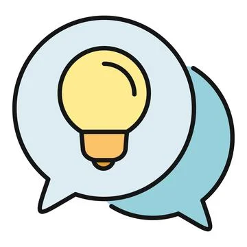 Idea light bulb inside multiple speech bubbles Stockillustratie