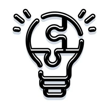 Idea light bulb jigsaw puzzle piece solution Illustration
