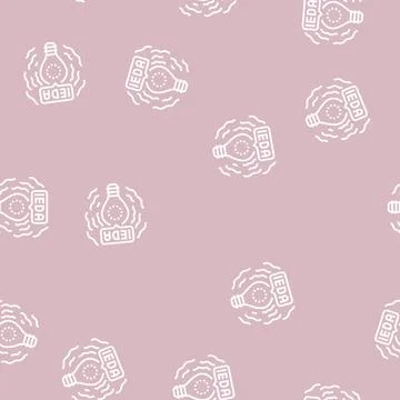 Idea light bulb line seamless pattern 库存插图