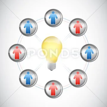 Idea light bulb network illustration design Stock Illustration