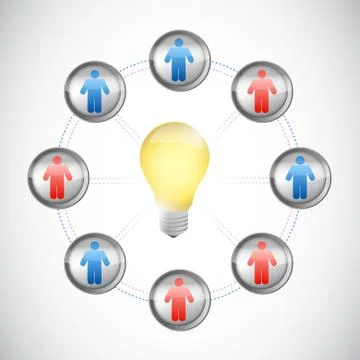 Idea light bulb network illustration design Stock Illustration
