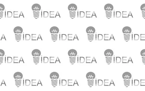 Idea light bulb. Seamless branded background. Vector Stock Illustration
