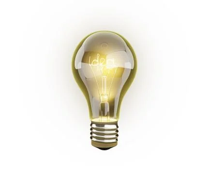 Idea light bulb on white background 3d render Stock Illustration