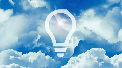 Idea light bulbs on the blue sky. Concept. Stock Footage 32504103