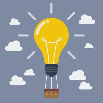 Idea lightbulb balloon Stock Illustration