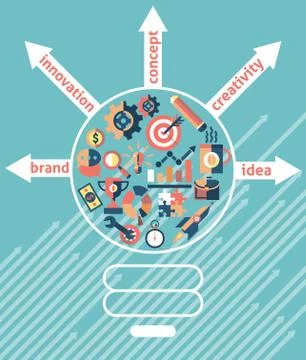 Idea lightbulb concept Illustrazione stock