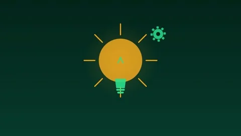 Idea lightbulb gears innovation jade education loop 스톡 동영상 342613923