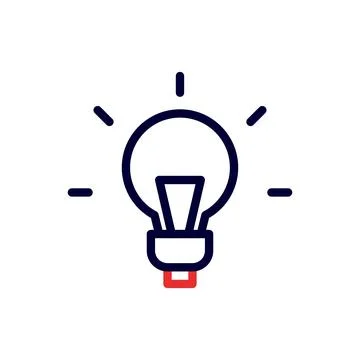 Idea Lightbulb Icon. Concept of Innovation, Creativity, and Inspiration. Illustrazione stock