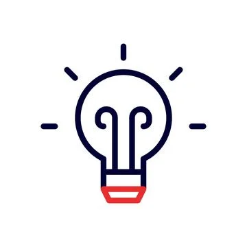 Idea Lightbulb Icon. Concept of Innovation, Creativity, and Inspiration. Stock Illustration