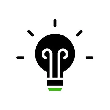 Idea lightbulb icon. Concept of innovation, creativity, and inspiration. Stock Illustration