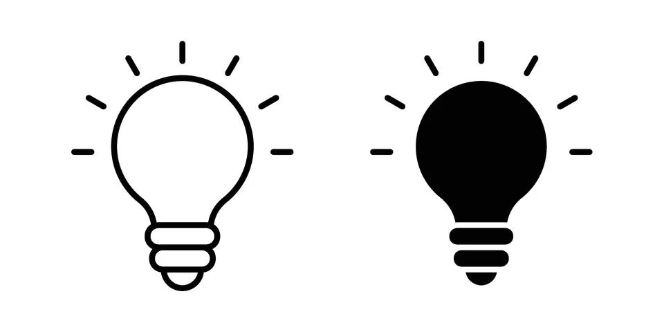 Idea lightbulb icon Illustration set. Vector Eps10 for apps Stock Illustration