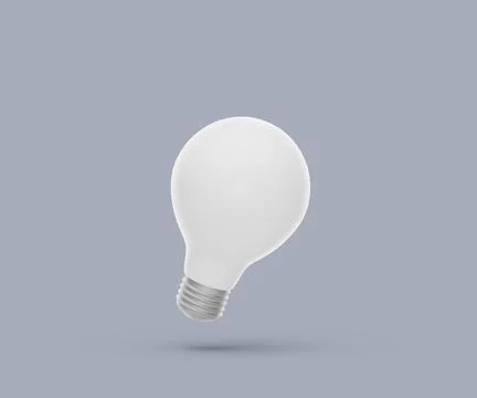 Idea lightbulb icon. Simple 3d render illustration on pastel background. 스톡 일러스트