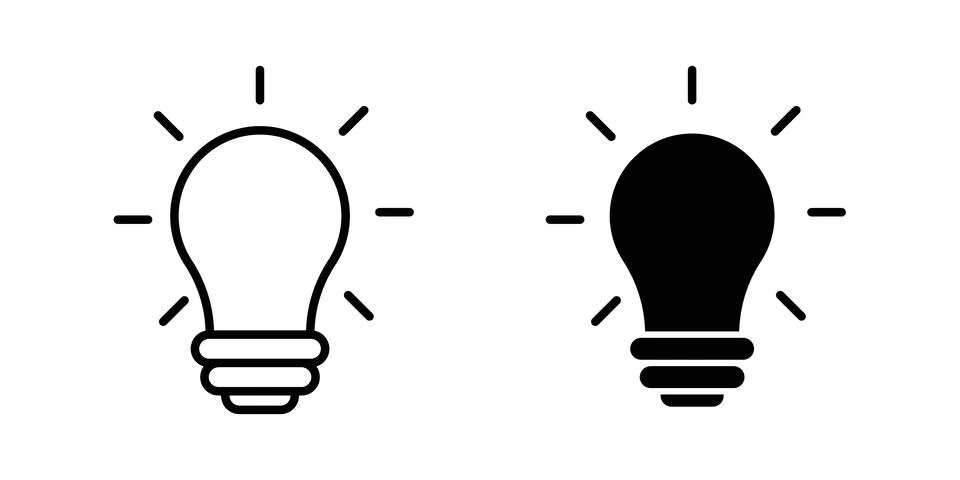 Idea lightbulb icon vector editable eps10 Stock Illustration
