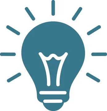 Idea lightbulb with shining light rays Stock Illustration