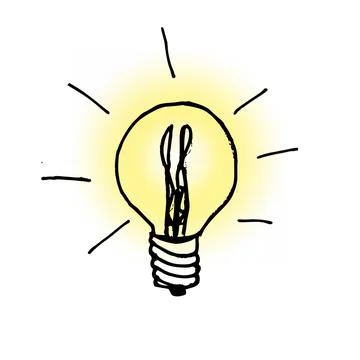Idea, lights, white background and lines, lights on ode 스톡 일러스트