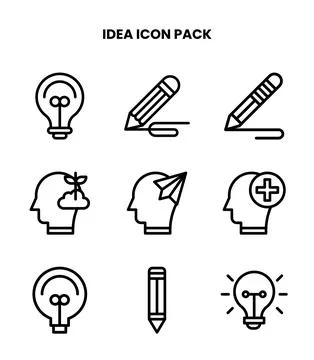 Idea Line Bundle Icons Pack Stock Illustration