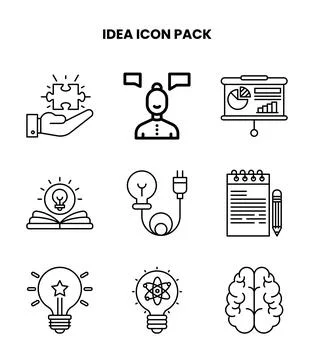 Idea Line Bundle Icons Pack Stock Illustration