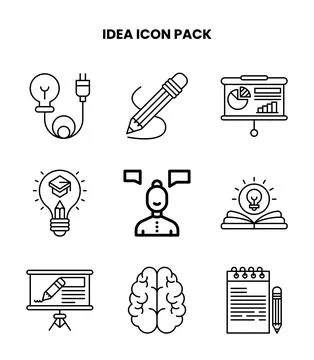 Idea Line Bundle Icons Pack Stock Illustration