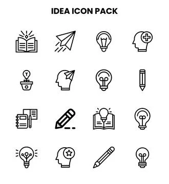 Idea Line Collection Icons Pack Stock Illustration
