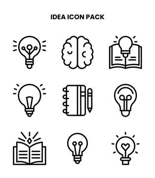 Idea Line Design Icons Pack Stock Illustration