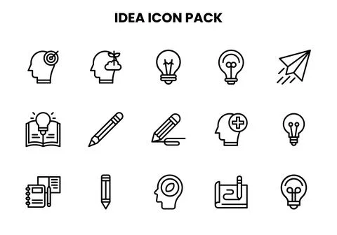 Idea Line Design Icons Pack Stock Illustration