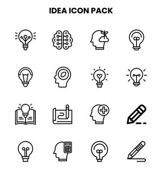 Idea Line Design Icons Pack Stock Illustration
