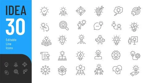 Idea Line Editable Icons set. Stock Illustration