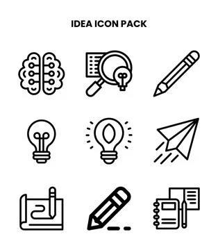 Idea Line UI Icons Pack Stock-Illustration