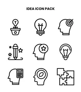Idea Line Vector Icons Pack Stock Illustration